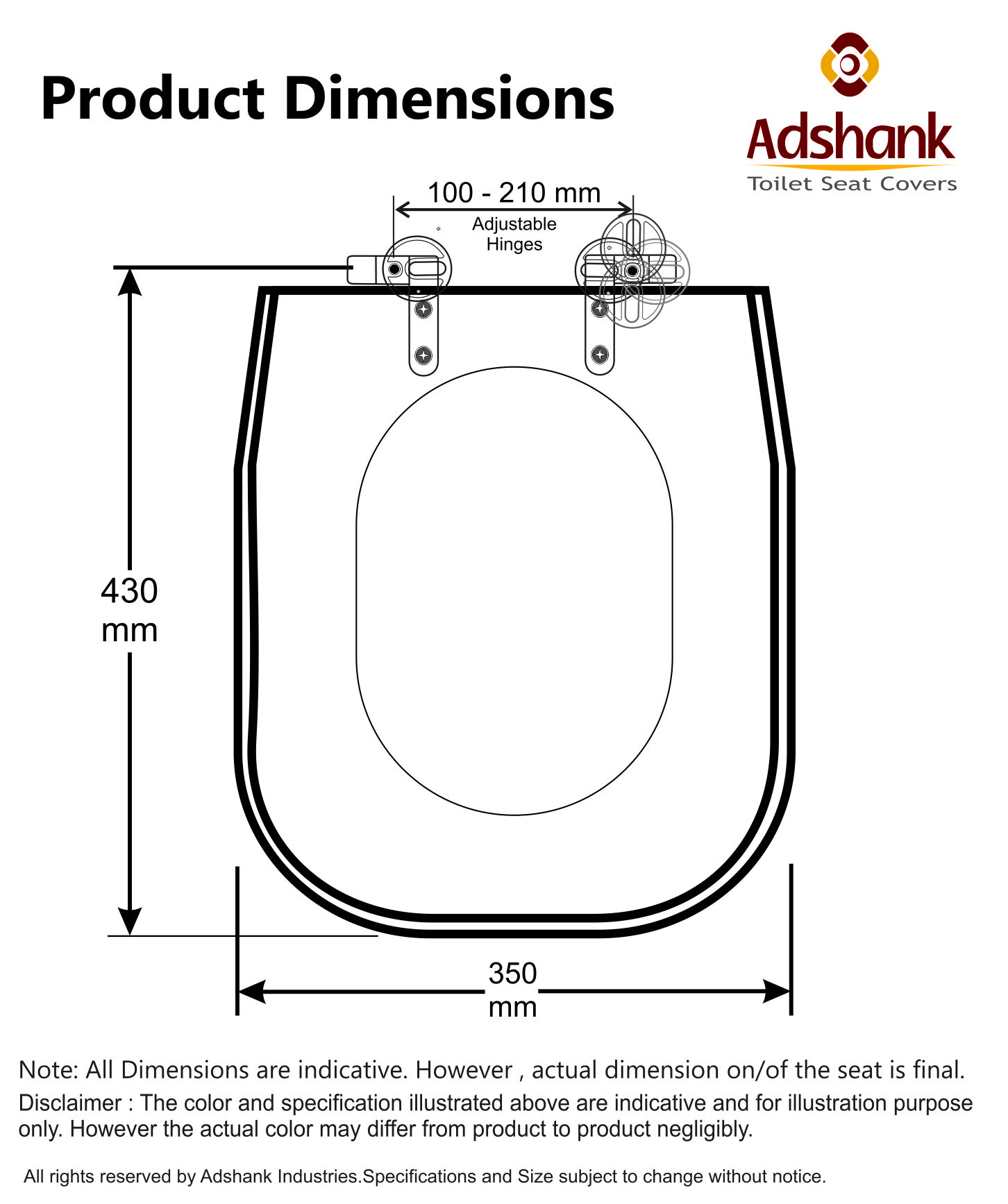 Adshank Toilet Seat - Suitable for Duravit D Code Toilet W/C